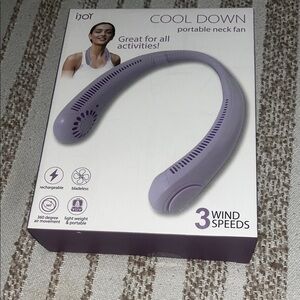 iJoy Cool Down Portable Neck Fan - Lavender - Rechargeable, 3 Speeds